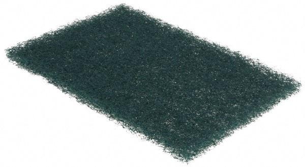 3M - 9" Long x 6" Wide x 1/4" Thick Scouring Pad - Heavy-Duty, Green - Strong Tooling