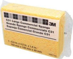 3M - 6" Long x 4-1/4" Wide x 1-5/8" Thick Cleansing Pad - Heavy-Duty, Yellow - Strong Tooling