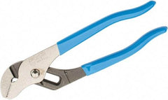 Channellock - 6-1/2" OAL, 7/8" Max Capacity, 5 Position Gooseneck Tongue & Groove Pliers - Straight Jaws, Plastic Dipped Handles - Strong Tooling