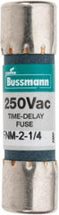 Cooper Bussmann - 250 VAC, 2.25 Amp, Time Delay General Purpose Fuse - Fuse Holder Mount, 1-1/2" OAL, 10 at 125 V kA Rating, 13/32" Diam - Strong Tooling