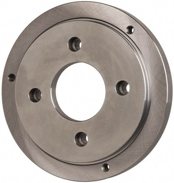 Buck Chuck Company - Adapter Back Plate for 12" Diam Self Centering Lathe Chucks - A1/A2-6 Mount, 2" Through Hole Diam, 10.221mm ID, 12.6" OD, 0.989" Flange Height, Steel - Strong Tooling