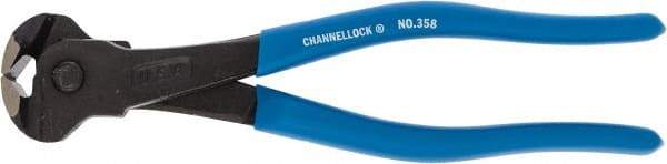 Channellock - 8" OAL, End Cutting Pliers - 11/32" Jaw Length x 1-19/32" Jaw Width, Plastic Dipped Handle - Strong Tooling