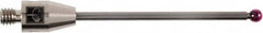 Renishaw - 0.12 Inch Ball Diameter, Carbide Stem, M4 Thread, Ruby Point Ball Tip CMM Stylus - 1.52 Inch Working Length, 0.08 Inch Stem Diameter, 1.97 Inch Overall Length - Strong Tooling