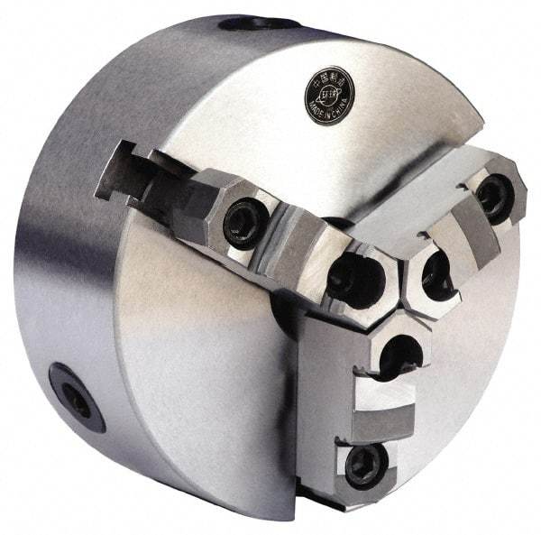 Gibraltar - 3 Jaws, 12" Diam, Self Centering Manual Lathe Chuck - A1-8 Mount Spindle, Reversible, 3.0709" Through Hole Diam, 0.0024" Axial Runout, 0.0024" Radial Runout, Cast Iron - Strong Tooling