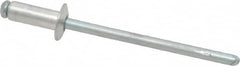 RivetKing - Size 43 Dome Head Aluminum Open End Blind Rivet - Steel Mandrel, 0.126" to 0.187" Grip, 1/4" Head Diam, 0.129" to 0.133" Hole Diam, 0.337" Length Under Head, 1/8" Body Diam - Strong Tooling