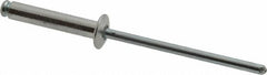 RivetKing - Size 48 Dome Head Aluminum Open End Blind Rivet - Steel Mandrel, 0.376" to 1/2" Grip, 1/4" Head Diam, 0.129" to 0.133" Hole Diam, 0.65" Length Under Head, 1/8" Body Diam - Strong Tooling