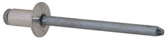 RivetKing - Size 52 Dome Head Aluminum Open End Blind Rivet - Steel Mandrel, 0.02" to 1/8" Grip, 0.312" Head Diam, 0.16" to 0.164" Hole Diam, 0.3" Length Under Head, 5/32" Body Diam - Strong Tooling