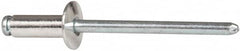 RivetKing - Size 54 Dome Head Aluminum Open End Blind Rivet - Steel Mandrel, 0.188" to 1/4" Grip, 0.312" Head Diam, 0.16" to 0.164" Hole Diam, 0.425" Length Under Head, 5/32" Body Diam - Strong Tooling