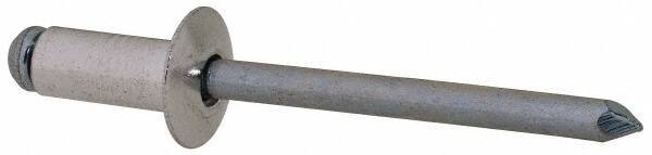 RivetKing - Size 64 Dome Head Aluminum Open End Blind Rivet - Steel Mandrel, 0.188" to 1/4" Grip, 3/8" Head Diam, 0.192" to 0.196" Hole Diam, 0.45" Length Under Head, 3/16" Body Diam - Strong Tooling