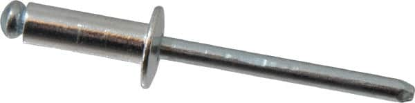 RivetKing - Size 66 Dome Head Aluminum Open End Blind Rivet - Steel Mandrel, 0.251" to 3/8" Grip, 3/8" Head Diam, 0.192" to 0.196" Hole Diam, 0.575" Length Under Head, 3/16" Body Diam - Strong Tooling