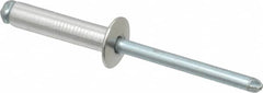 RivetKing - Size 610 Dome Head Aluminum Open End Blind Rivet - Steel Mandrel, 0.501" to 5/8" Grip, 3/8" Head Diam, 0.192" to 0.196" Hole Diam, 0.825" Length Under Head, 3/16" Body Diam - Strong Tooling