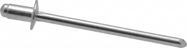 RivetKing - Size 41 Dome Head Aluminum Open End Blind Rivet - Aluminum Mandrel, 0.02" to 0.062" Grip, 1/4" Head Diam, 0.129" to 0.133" Hole Diam, 0.212" Length Under Head, 1/8" Body Diam - Strong Tooling