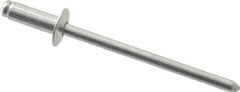 RivetKing - Size 43 Dome Head Aluminum Open End Blind Rivet - Aluminum Mandrel, 0.126" to 0.187" Grip, 1/4" Head Diam, 0.129" to 0.133" Hole Diam, 0.337" Length Under Head, 1/8" Body Diam - Strong Tooling