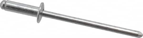 RivetKing - Size 44 Dome Head Aluminum Open End Blind Rivet - Aluminum Mandrel, 0.188" to 1/4" Grip, 1/4" Head Diam, 0.129" to 0.133" Hole Diam, 0.4" Length Under Head, 1/8" Body Diam - Strong Tooling