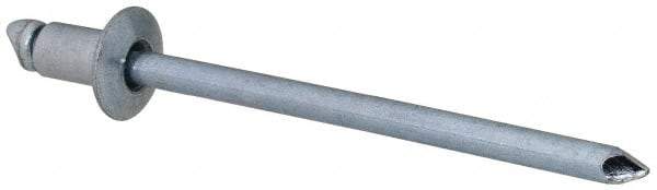 RivetKing - Size 41 Dome Head Steel Open End Blind Rivet - Steel Mandrel, 0.02" to 0.062" Grip, 1/4" Head Diam, 0.129" to 0.133" Hole Diam, 0.212" Length Under Head, 1/8" Body Diam - Strong Tooling