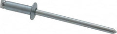 RivetKing - Size 44 Dome Head Steel Open End Blind Rivet - Steel Mandrel, 0.188" to 1/4" Grip, 1/4" Head Diam, 0.129" to 0.133" Hole Diam, 0.4" Length Under Head, 1/8" Body Diam - Strong Tooling