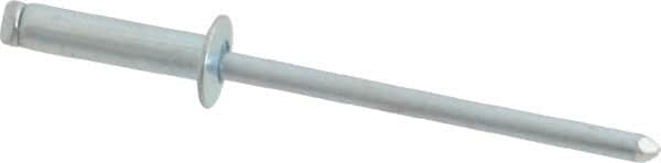 RivetKing - Size 46 Dome Head Steel Open End Blind Rivet - Steel Mandrel, 0.313" to 3/8" Grip, 1/4" Head Diam, 0.129" to 0.133" Hole Diam, 0.525" Length Under Head, 1/8" Body Diam - Strong Tooling