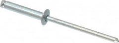 RivetKing - Size 48 Dome Head Steel Open End Blind Rivet - Steel Mandrel, 0.376" to 1/2" Grip, 1/4" Head Diam, 0.129" to 0.133" Hole Diam, 0.65" Length Under Head, 1/8" Body Diam - Strong Tooling