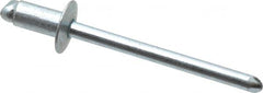 RivetKing - Size 52 Dome Head Steel Open End Blind Rivet - Steel Mandrel, 0.02" to 1/8" Grip, 0.312" Head Diam, 0.16" to 0.164" Hole Diam, 0.3" Length Under Head, 5/32" Body Diam - Strong Tooling