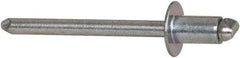 RivetKing - Size 62 Dome Head Steel Open End Blind Rivet - Steel Mandrel, 0.02" to 1/8" Grip, 3/8" Head Diam, 0.192" to 0.196" Hole Diam, 0.325" Length Under Head, 3/16" Body Diam - Strong Tooling