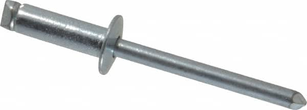 RivetKing - Size 66 Dome Head Steel Open End Blind Rivet - Steel Mandrel, 0.251" to 3/8" Grip, 3/8" Head Diam, 0.192" to 0.196" Hole Diam, 0.575" Length Under Head, 3/16" Body Diam - Strong Tooling