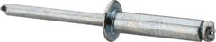 RivetKing - Size 610 Dome Head Steel Open End Blind Rivet - Steel Mandrel, 0.501" to 5/8" Grip, 3/8" Head Diam, 0.192" to 0.196" Hole Diam, 0.825" Length Under Head, 3/16" Body Diam - Strong Tooling