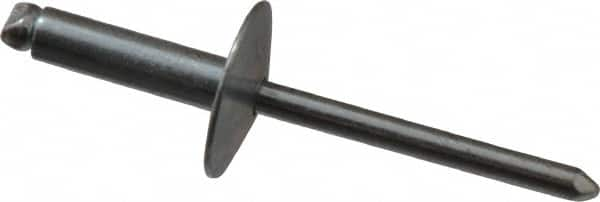 RivetKing - Size 68 Large Flange Dome Head Steel Open End Blind Rivet - Steel Mandrel, 0.376" to 1/2" Grip, 5/8" Head Diam, 0.192" to 0.196" Hole Diam, 0.7" Length Under Head, 3/16" Body Diam - Strong Tooling