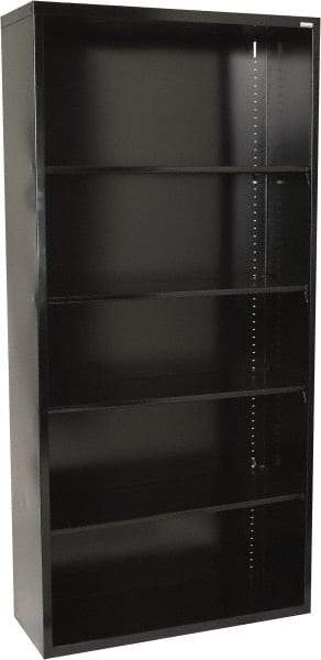 Sandusky Atlantic - 4 Shelf, 72" High x 36" Wide Bookcase - 12" Deep, Steel, Black - Strong Tooling