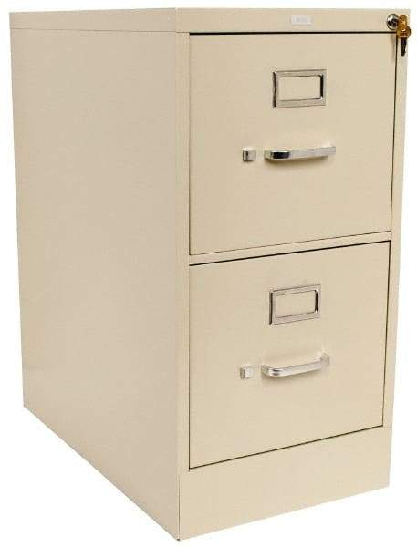 Hon - 15" Wide x 29" High x 25" Deep, 2 Drawer Vertical File with Lock - Steel, Putty - Strong Tooling