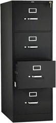 Hon - 18-1/4, 25" Wide x 52" High x 25" Deep, 4 Drawer Vertical File with Lock - Steel, Black - Strong Tooling