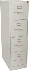 Hon - 15" Wide x 52" High x 25" Deep, 4 Drawer Vertical File with Lock - Steel, Light Gray - Strong Tooling