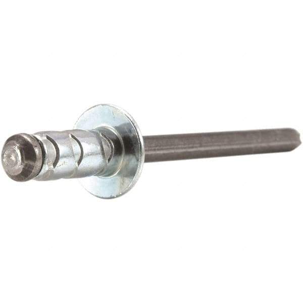 STANLEY Engineered Fastening - Size 6 Dome Head Aluminum Multi Grip Blind Rivet - Steel Mandrel, 0.251" to 1/2" Grip, 3/16" Head Diam, 0.192" to 0.205" Hole Diam, 0.116" Body Diam - Strong Tooling