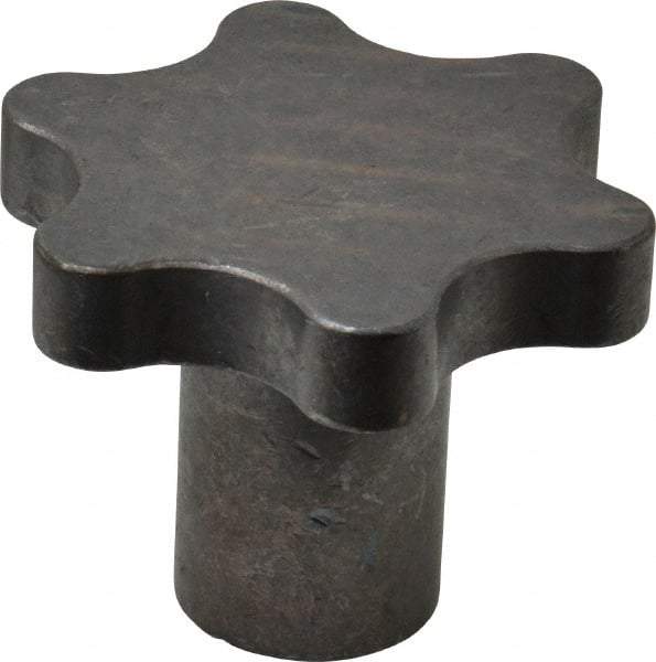 Made in USA - 2-1/2" Head Diam, 6 Point Scalloped Knob - 1/2-13 Hole, Steel - Strong Tooling