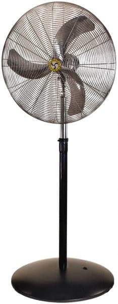 Airmaster - 24" Blade, 5,387 Max CFM, Single Phase Oscillating Pedestal Fan - 2.5 Amps, 115 Volts, 3 Speed - Strong Tooling