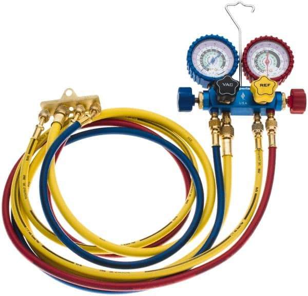 Imperial - 4 Valve Manifold Gauge - With 4 x 5' Hose - Strong Tooling