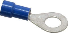 Made in USA - 16-14 AWG Fully Insulated Crimp Connection Circular Ring Terminal - 1/4" Stud, Copper Contact - Strong Tooling