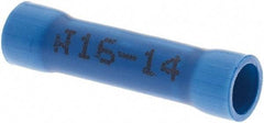 Made in USA - 16 to 14 AWG Compatible, Butt Splice Terminal - Blue - Strong Tooling