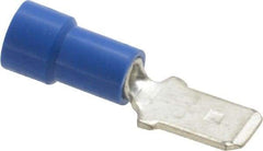 Made in USA - 16 to 14 AWG, Noninsulated, Male Wire Disconnect - 1/4 Inch Wide Tab, Blue - Strong Tooling