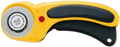 Olfa - Fixed Safety Cutter - 1.77" Tungsten Tool Steel Blade, Yellow & Black ABS Plastic with Elastomer Inset Handle, 1 Blade Included - Strong Tooling