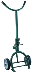 Drum Truck - Adjustable Sliding Chime Hook for steel or fiber drums - Spring loaded - 10" M.O.R wheels 60" H x 25" W - Strong Tooling