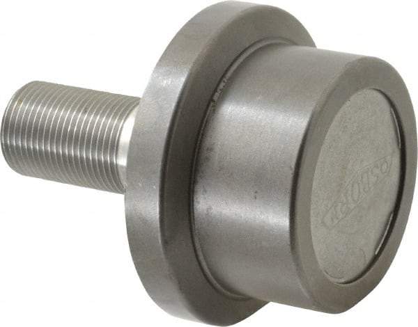 Osborn International - 2-1/2" Roller Diam x 1-11/16" Width, 1" Stud Diam x 2-1/4" Length, Flanged Concentric Stud Load Runner - Steel, 1-1/2" Thread Length, 1-14 Thread, 3-15/16" OAL, 2,270 Lb Dynamic Cap - Strong Tooling