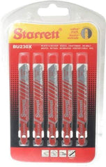 Starrett - 3" Long, Bi-Metal Jig Saw Blade - Continuous Edge, 5/16" Wide x 0.04" Thick, U-Shank - Strong Tooling