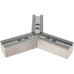 Abbott Workholding Products - 1.5mm x 60° Serrated Attachment, Square Soft Lathe Chuck Jaw - 3 Jaws, Steel, 1.1811" Btw Mount Hole Ctrs, 5-1/2" Long x 2" Wide x 2" High, 0.8268" Groove, 0.6299" & 16mm Fastener - Strong Tooling