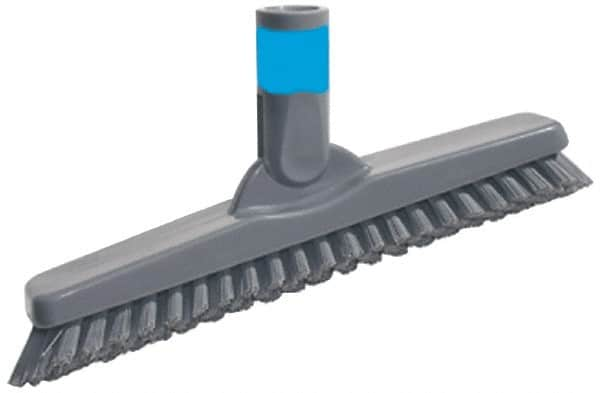 Unger - 1" Bristle Length, Polypropylene Scrub Brush - 9-1/2" OAL, Straight Handle, Gray, Plastic Block - Strong Tooling