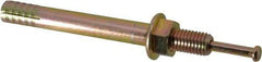 Wej-It - 5/8" Diam, 5/8" Drill, 6" OAL, 1-3/4" Min Embedment Hammer Drive Concrete Anchor - 1018 Iron (Pin)/Steel (Body), Zinc Yellow Dichromate Finish, Hex Nut Head, Hex Drive - Strong Tooling