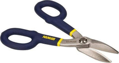 Irwin - 1-1/2" Length of Cut, Straight Pattern Tinner's Snip - 7" OAL, Vinyl Handle, 26 AWG Steel Capacity - Strong Tooling