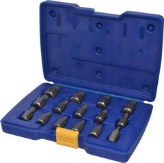 Irwin - 15 Piece Spiral Flute Screw Extractor Set - Screw Range 1/8 to 9/16" - Strong Tooling