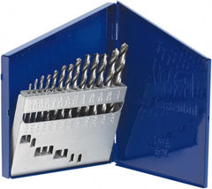 Irwin - 1/16 to 1/4", 118° Point, Bright Finish, High Speed Steel Jobber Length Drill Bit Set - Strong Tooling