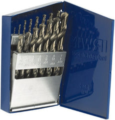 Irwin - 1/16 to 1/2", 135° Point, Bright Finish, Cobalt Jobber Length Drill Bit Set - Strong Tooling