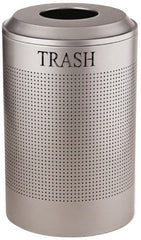 Rubbermaid - 26 Gal Silver Round Recycling Container - Steel, 30-7/8" High - Strong Tooling